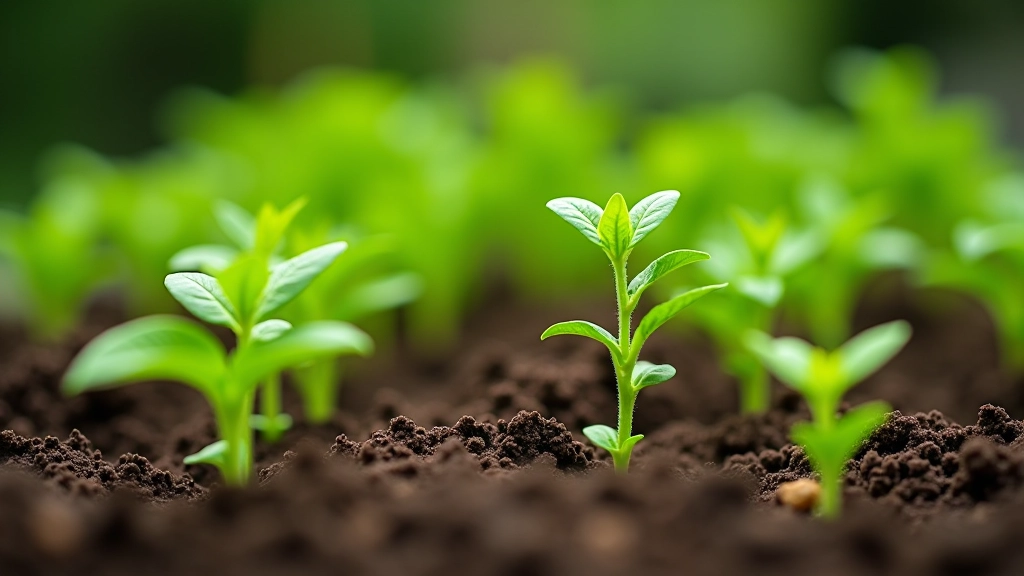 Failed vegetable plants including stunted pepper seedlings, small immature aubergine, and slow-growing corn stalks in Irish garden bed